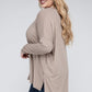 Plus Dolman Sleeve V-Neck Side Slit Hi-Low Hem Top