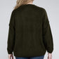 Plus Oversized Round Neck Raw Seam Melange Sweater