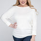 Plus Luxe Rayon Boat Neck 3/4 Sleeve Top