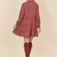 Corduroy tiered dress