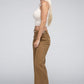 Acid Washed High Waist Frayed Hem Straight Pants