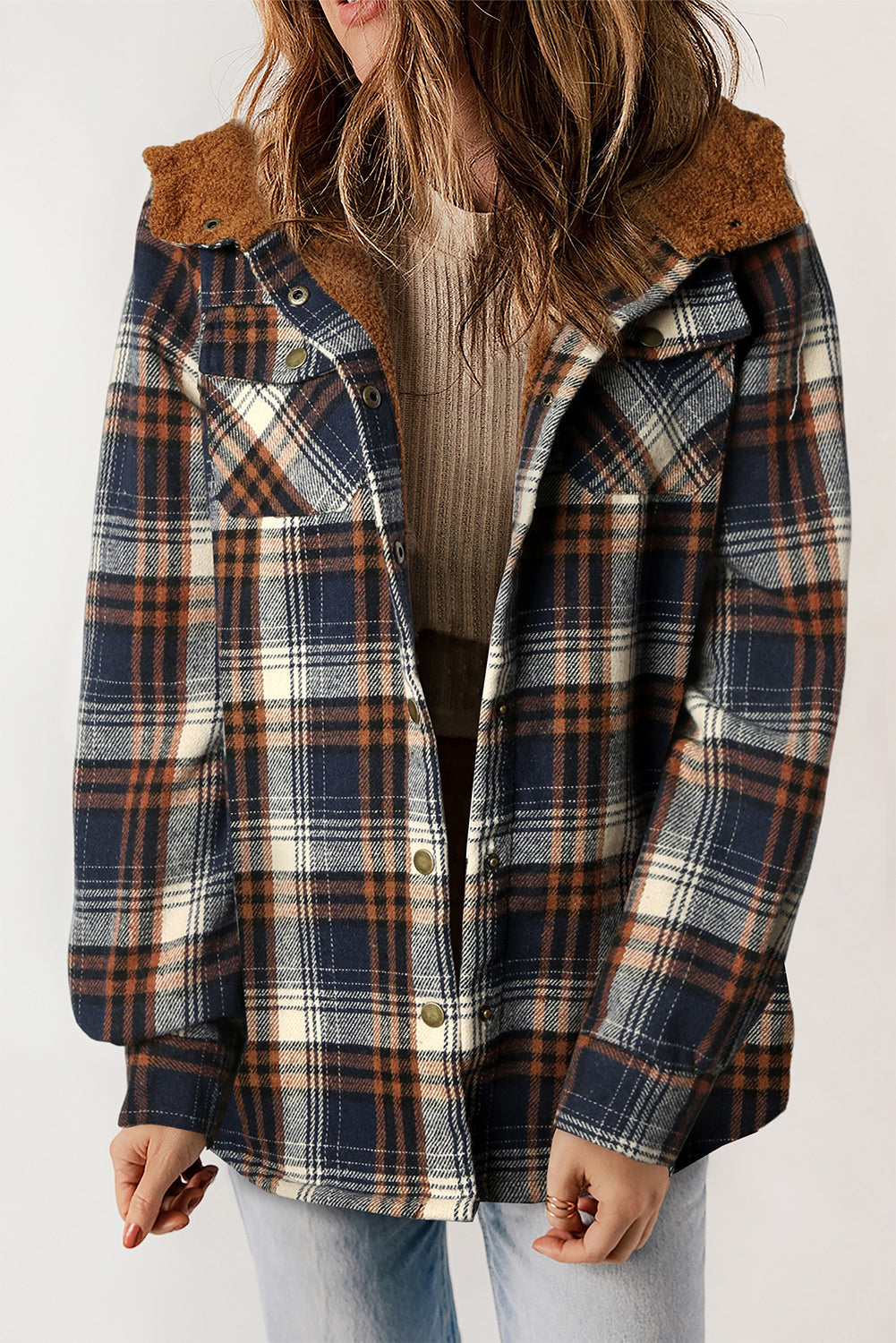 Navy Plaid Sherpa RTS