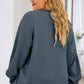 Plus Size Lip Ribbed Round Neck Sweatshirt