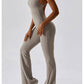 Cutout Wide Strap Bootcut Active Jumpsuit