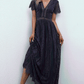 Scalloped Trim Lace Plunge Dress
