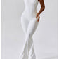 Cutout Wide Strap Bootcut Active Jumpsuit