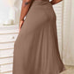 Double Take Full Size Soft Rayon Drawstring Waist Maxi Skirt Rayon