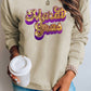Letter Graphic Sequin Round Neck Sweatshirt