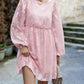 Ruffle Trim Balloon Sleeve Mini Dress