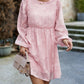 Ruffle Trim Balloon Sleeve Mini Dress