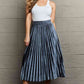 Ninexis Accordion Pleated Flowy Midi Skirt