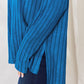 Basic Bae Full Size Ribbed Half Button Long Sleeve High-Low T-Shirt