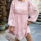Ruffle Trim Balloon Sleeve Mini Dress