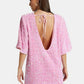Sequin Tie Back Half Sleeve Mini Dress