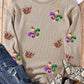 Mardi Gras Sequin Round Neck Dropped Shoulder Sweatshirt
