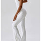 Cutout Wide Strap Bootcut Active Jumpsuit