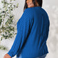 Basic Bae Full Size Ribbed Round Neck Slit T-Shirt