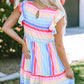Striped Ruffled Hem Mini Dress