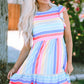 Striped Ruffled Hem Mini Dress