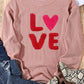 LOVE Round Neck Dropped Shoulder Sweatshirt