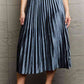 Ninexis Accordion Pleated Flowy Midi Skirt