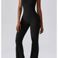Cutout Wide Strap Bootcut Active Jumpsuit