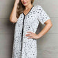 MOON NITE Quilted Quivers Button Down Sleepwear Dress