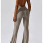 Cutout Wide Strap Bootcut Active Jumpsuit