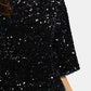 Sequin Tie Back Half Sleeve Mini Dress