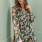 Printed Ruffled V-Neck Mini Dress