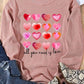 ALL YOU NEED IS LOVE Heart Round Neck Sweatshirt