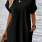Pocketed Round Neck Short Sleeve Dress