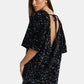 Sequin Tie Back Half Sleeve Mini Dress
