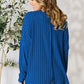 Basic Bae Full Size Ribbed Round Neck Slit T-Shirt