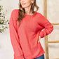 Basic Bae Round Neck Drop Shoulder Slit Sweatshirt