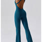 Cutout Wide Strap Bootcut Active Jumpsuit