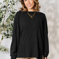 Basic Bae Full Size Ribbed Round Neck Slit T-Shirt