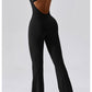 Cutout Wide Strap Bootcut Active Jumpsuit