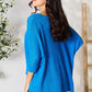 Zenana Full Size Round Neck High-Low Slit Knit Top