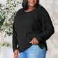 Basic Bae Full Size Ribbed Round Neck Slit T-Shirt