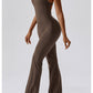 Cutout Wide Strap Bootcut Active Jumpsuit